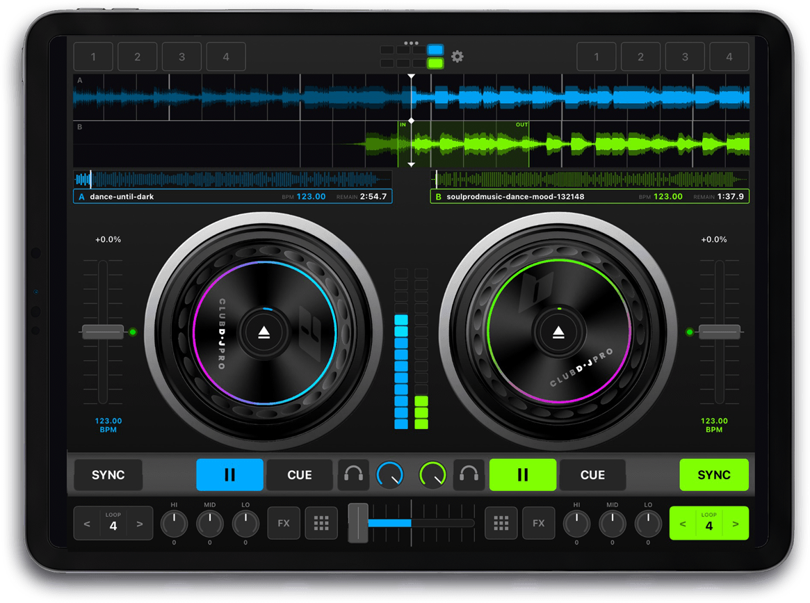 ClubDJ Pro iPad - Dual deck view